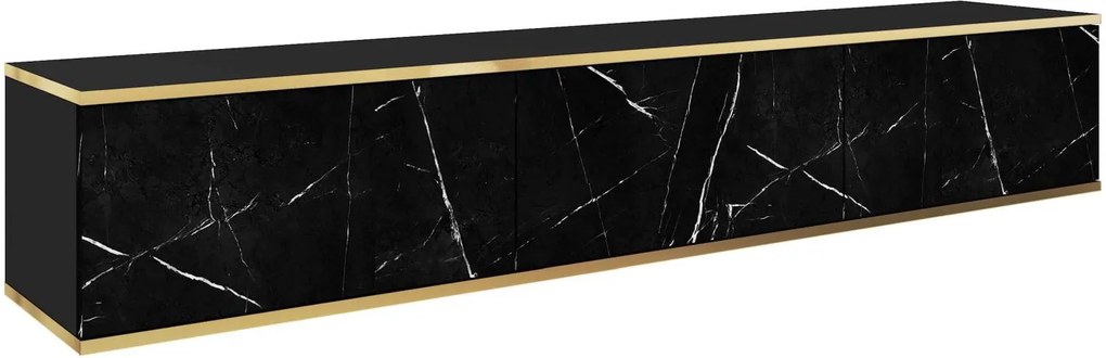 Κρεμαστό έπιπλο τηλεόρασης ORO ανθρακί + μάρμαρο 175x30x32cm