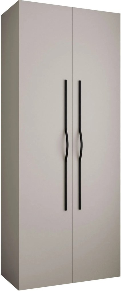 Ντουλάπα Como II 100 Δίφυλλη-Cashmere - Μαύρο