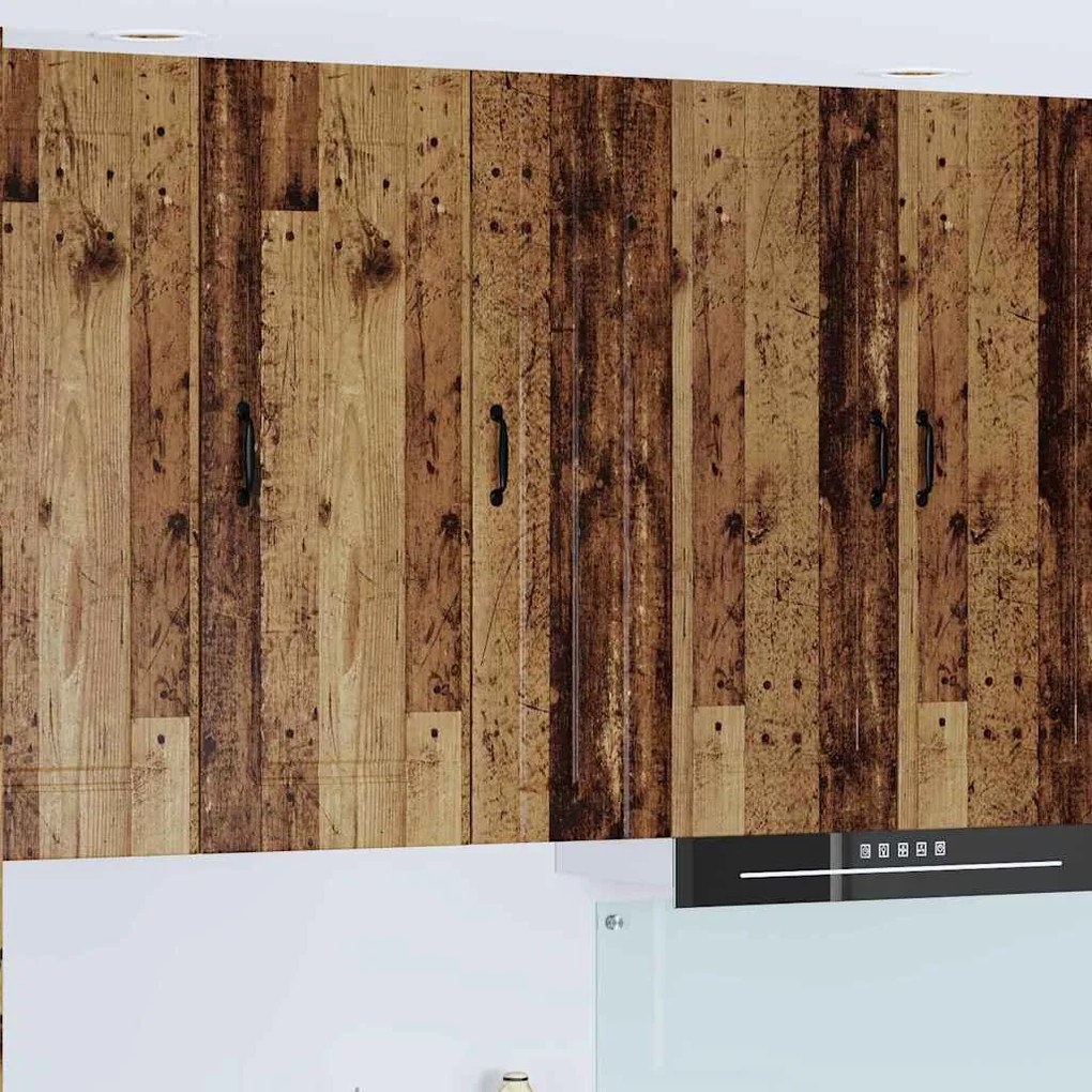 vidaXL Κρεμαστό ντουλάπι κουζίνας με ράφι Παλιό Ξύλο 30 x 31 x 100 εκ.