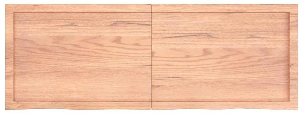 vidaXL Ράφι Τοίχου Ανοιχτό Καφέ 140x50x(2-6)εκ. Επεξ. Μασίφ Ξύλο Δρυός