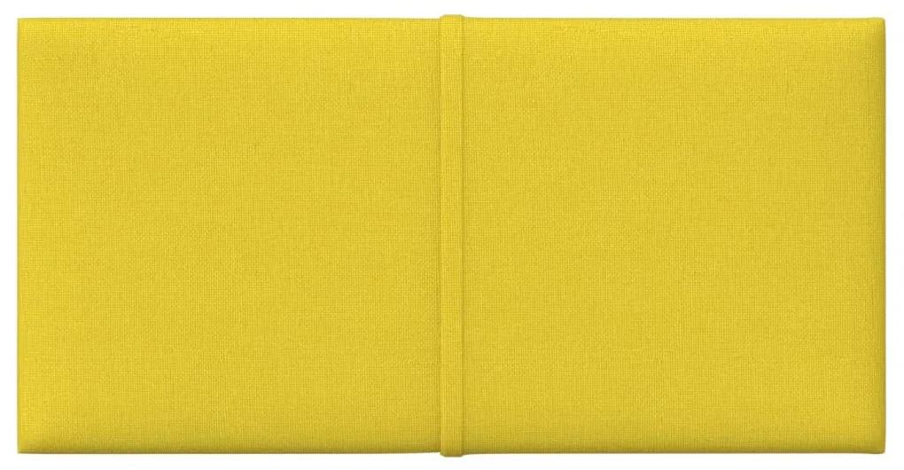 vidaXL Πάνελ Τοίχου 12 τεμ. Ανοιχτό Κίτρινα 30x15εκ. 0,54μ² Υφασμάτινα