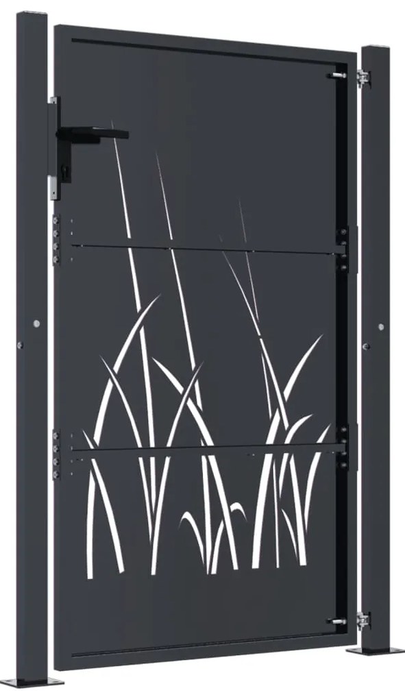vidaXL Πόρτα Κήπου Ανθρακί 100x125 εκ. Σχέδιο Χαλυβδόφυλλου