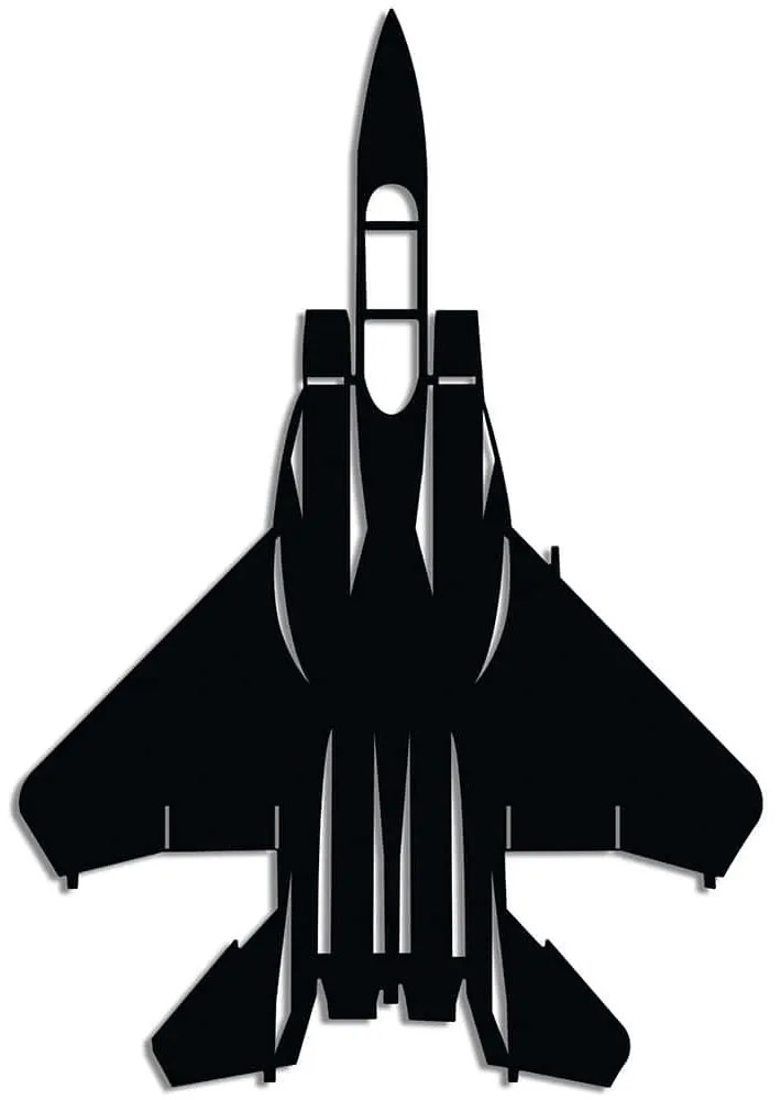 Διακοσμητικό Τοίχου F-15 891TNL3449 42x60cm Black Wallity Μέταλλο