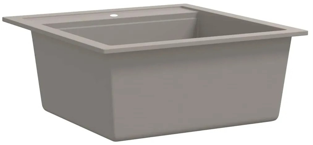 vidaXL Νεροχύτης με Μονή Γούρνα Γκρι Γρανιτένιος