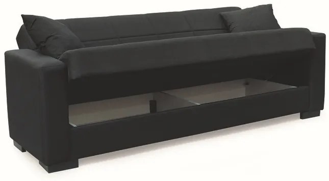ROVER BLACK ΥΦΑΣΜΑ 3ΘΕΣΙΟΣ ΚΑΝΑΠΕΣ/ΚΡΕΒΑΤΙ ΜΕ ΑΠΟΘ.ΧΩΡΟ 210X80εκ.
