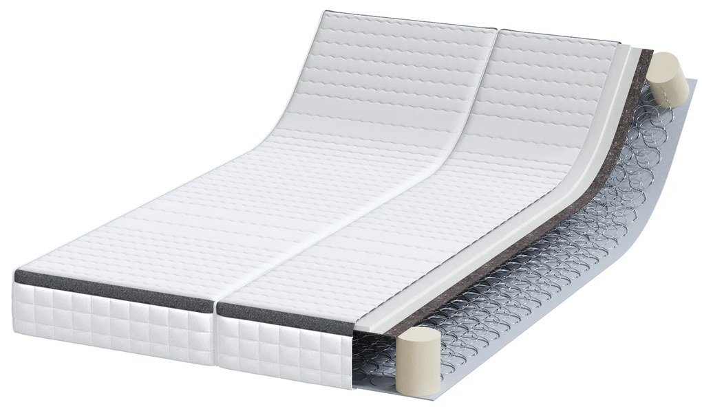 vidaXL Στρώματα 2 pcs Λευκό, Γκρι 60 x 200 cm Πλεκτό ύφασμα
