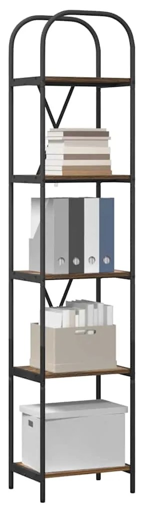 vidaXL Ράφι Βιβλίων Καπνιστό Δρύς 40 x 30 x 183 εκ Επεξεργασμένο ξύλο