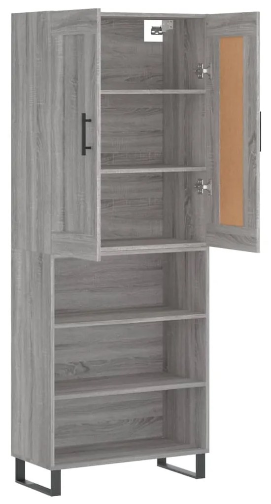 vidaXL Ντουλάπι Γκρι Sonoma 69,5 x 34 x 180 εκ. Επεξεργασμένο Ξύλο