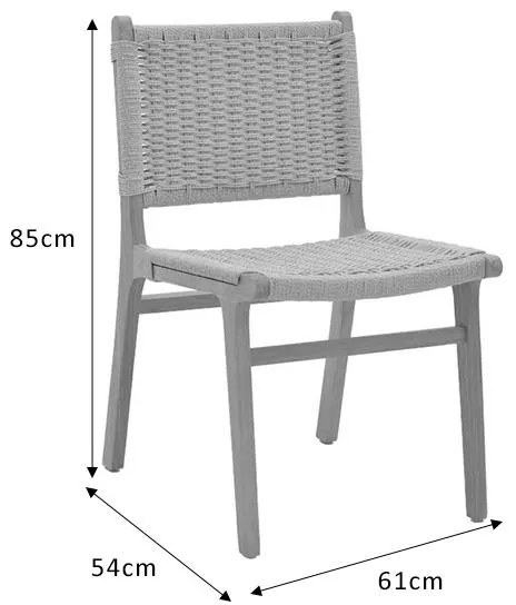 Καρέκλα Julien rubberwood φυσικό-έδρα φυσικό σχοινί 61x54x85εκ 59x49x86 εκ.