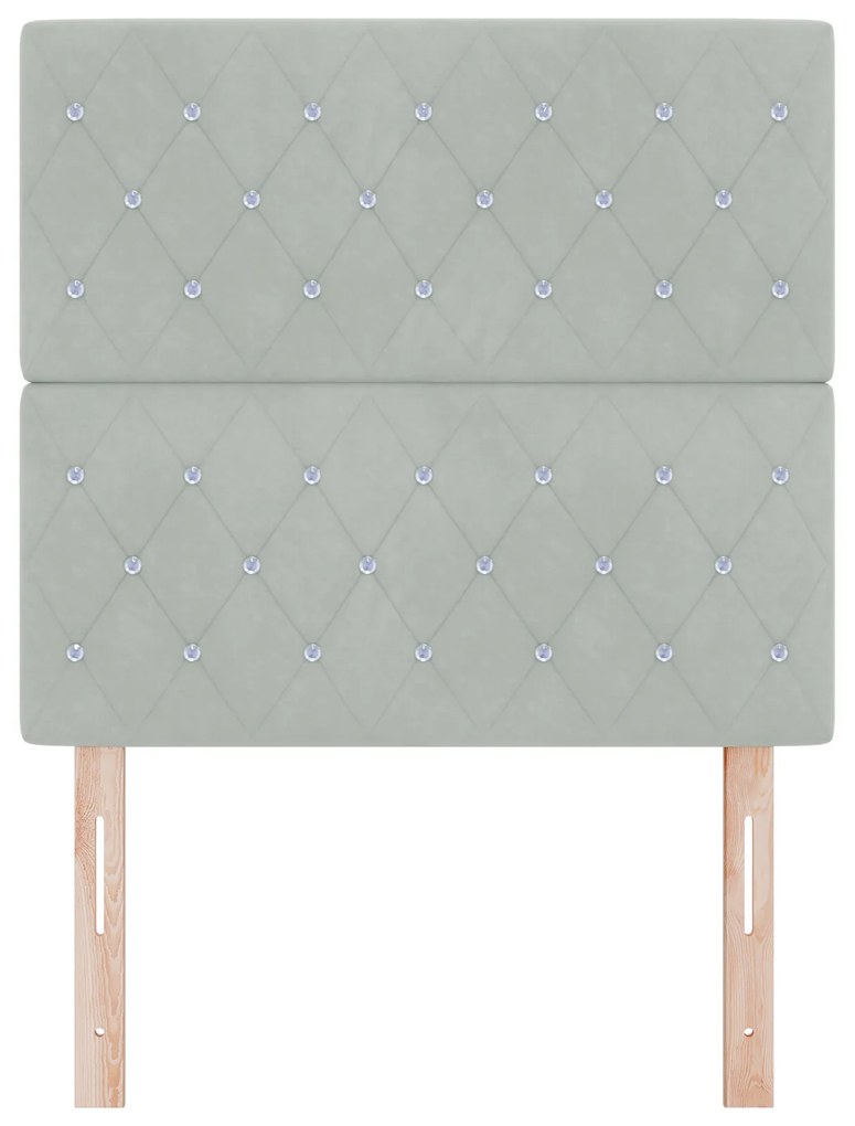 vidaXL LED Πλάτη Ανοιχτό Γκρι 100 cm Βελούδο