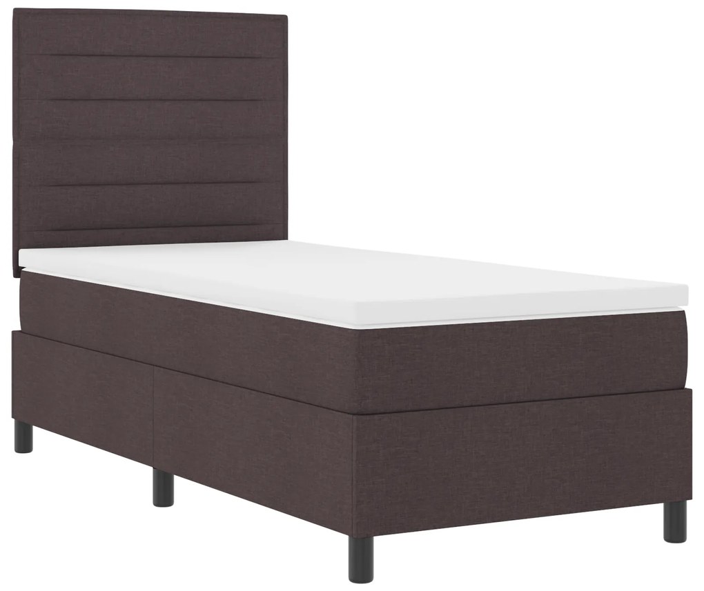 vidaXL Κρεβάτι Με Σπαστό Στρώμα Σκούρο Καφέ 90x200 cm Ύφασμα