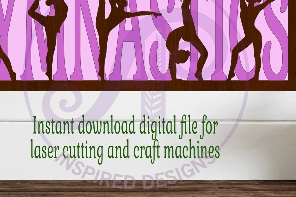 Intra απο ξύλο plywood Χρώμα wenge 3mm-4mm πάχος - Gymnastics Layered Wall Art Sign, Δίασταση 40x50 cm INTRAFABR-29705781