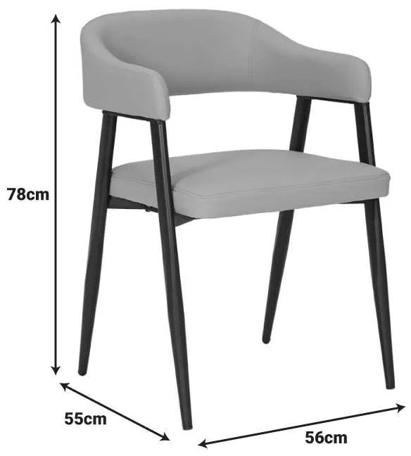 Πολυθρόνα Sezan pakoworld pu σε μαύρη απόχρωση 56x55x78εκ