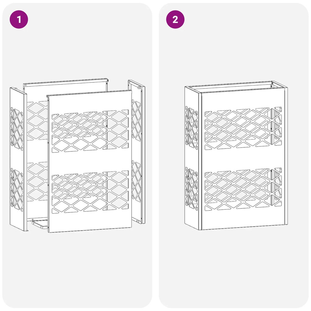 vidaXL Σχέδιο & βάση αποθήκευσης Lattice Λευκό 28 x 12 x 41 εκ Ατσάλι