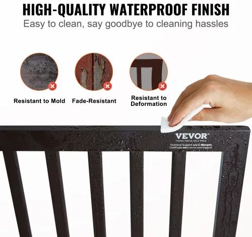VEVOR Free Standing Dog Gate 24x80.3 inch Freestanding Pet Gate Foldable Brown