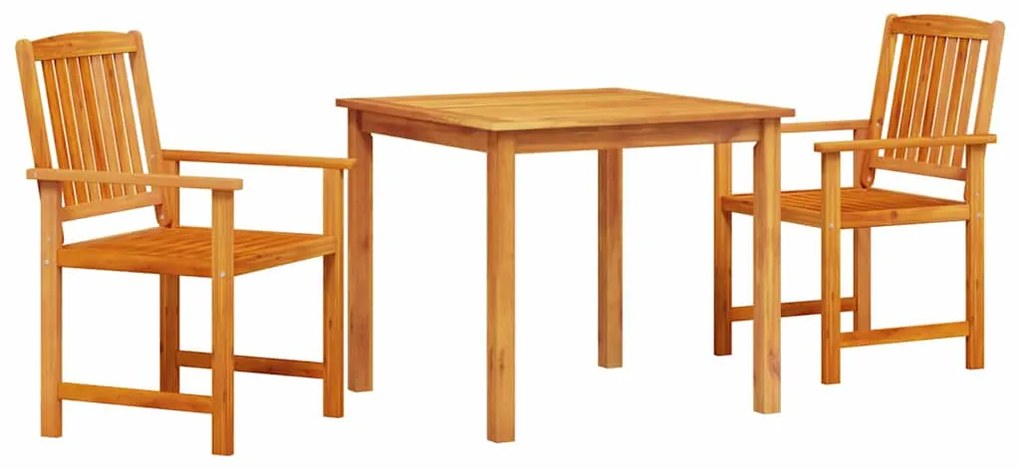 vidaXL Σέτ φαγητού για κήπο 3 pcs Καφέ Μασίφ ξύλο ακακίας