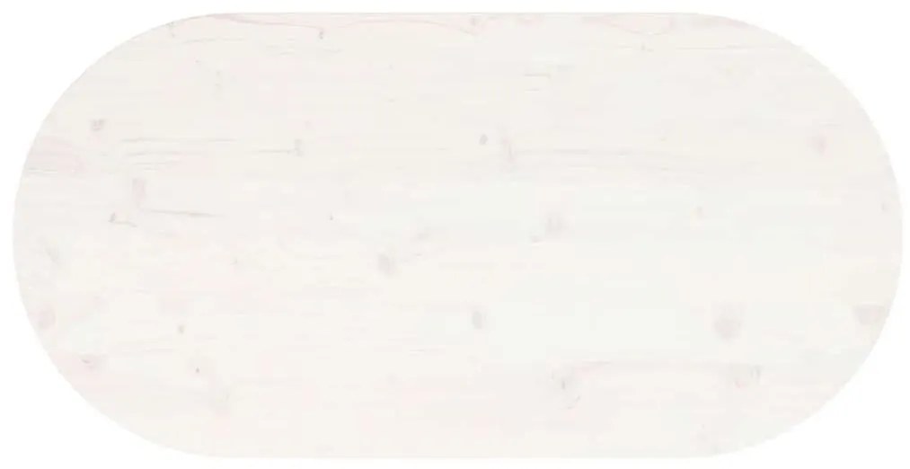 vidaXL Επιφάνεια Τραπεζιού Οβάλ Λευκή 90x45x2,5 εκ. Μασίφ Ξύλο Πεύκου