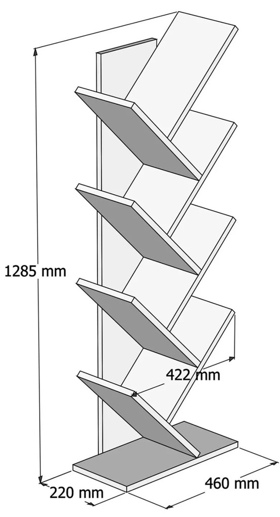 Βιβλιοθήκη Liana Μελαμίνης Sonama 46x22x128,5Yεκ.