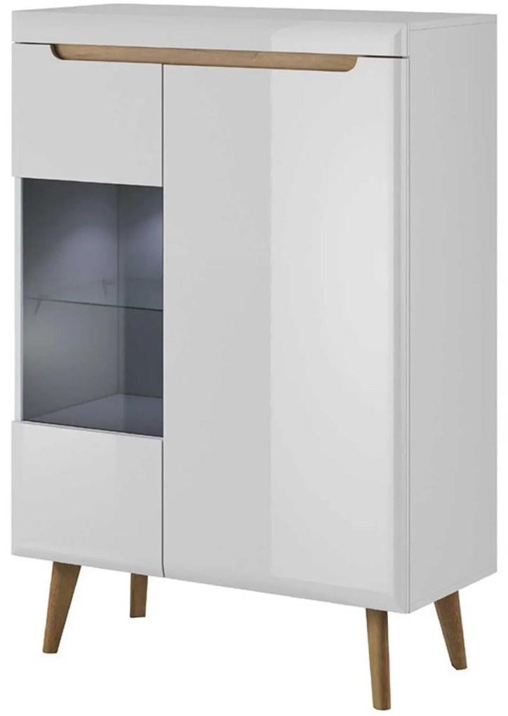 Βιτρίνα Riviera I 17104-NR White 90X134X40 cm Mdf, Glass