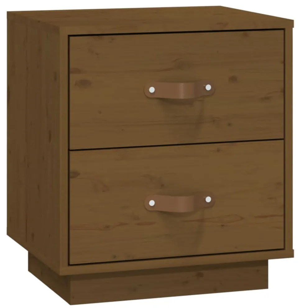 vidaXL Κομοδίνο Καφέ Μελί 40x34x45 εκ. από Μασίφ Ξύλο Πεύκου