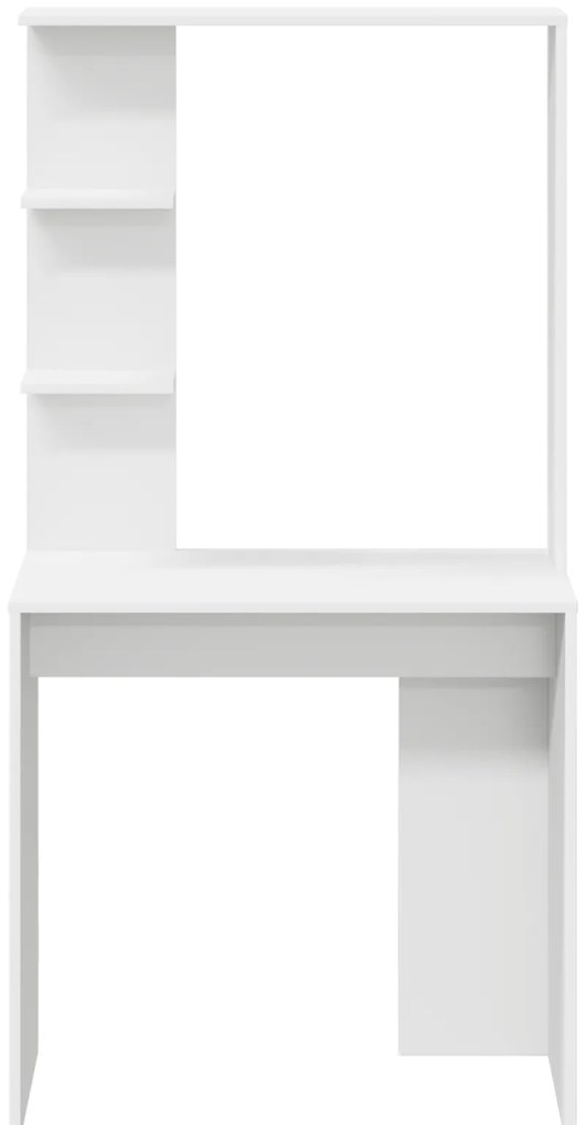 vidaXL Γραφείο με ράφι Λευκό 78.5 x 37 x 154.5 εκ Επεξεργασμένο ξύλο