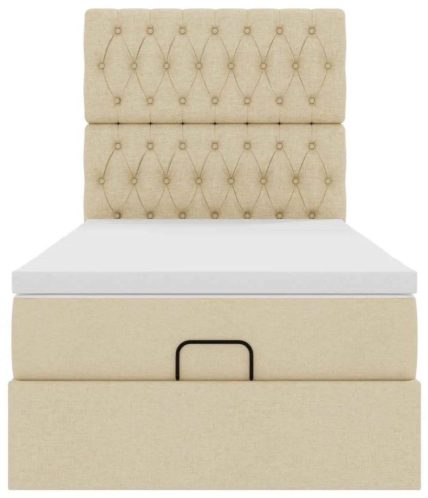 Οθωμανικό κρεβάτι με στρώμα Cream 100x200cm ύφασμα 3313221