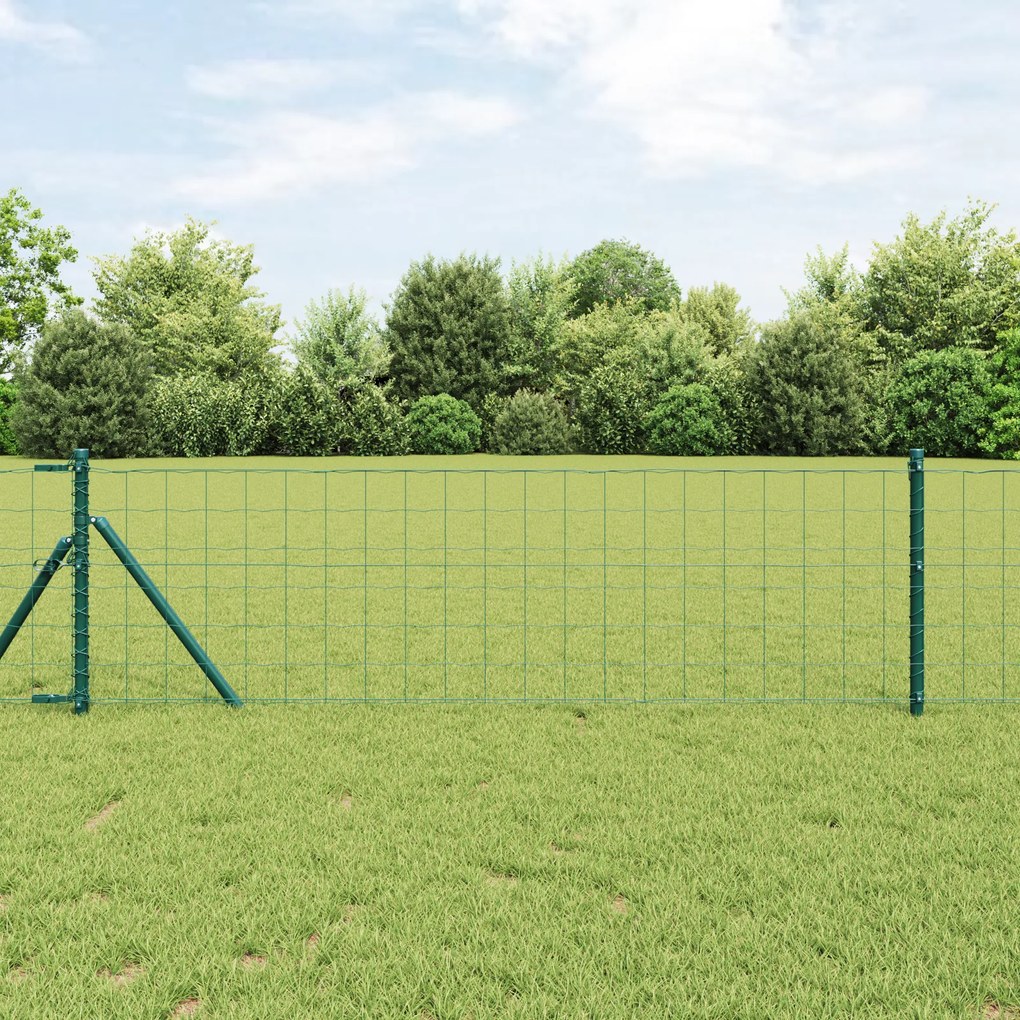 vidaXL Euro Fence με 7 Στυλώματα 0.8x10 μ Γαλβανισμένος Χάλυβας Πράσινος