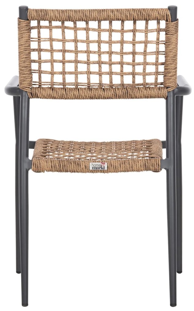 Καρέκλα - Πολυθρόνα TRILAN C6044.03 Ανθρακί Αλουμινίου με Φυσικό Συνθετικό Rattan 57x59x85Υεκ. 57x59x85 εκ.