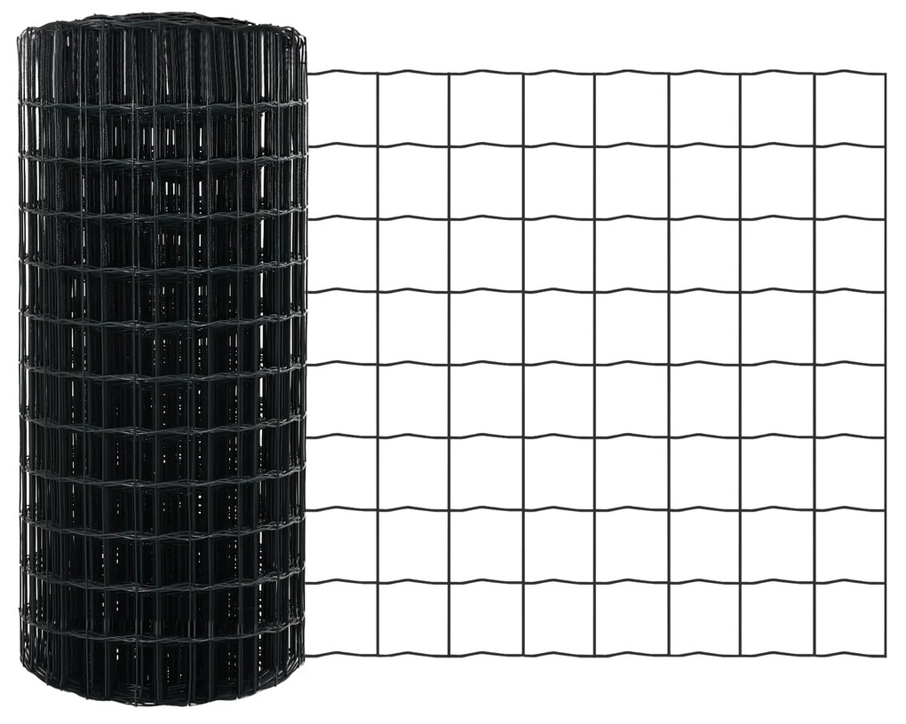 vidaXL Euro Fence με 7 Ήλους Στήριξης 0.8x10 μ Γαλβανισμένο Μέταλλο Γκρι