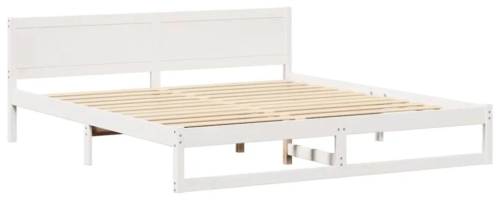 vidaXL Σκελετός Κρεβατιού Λευκό 180 x 200 cm Μασίφ ξύλο πεύκου