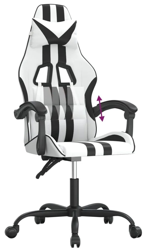 vidaXL Καρέκλα Gaming Λευκό/Μαύρο από Συνθετικό Δέρμα