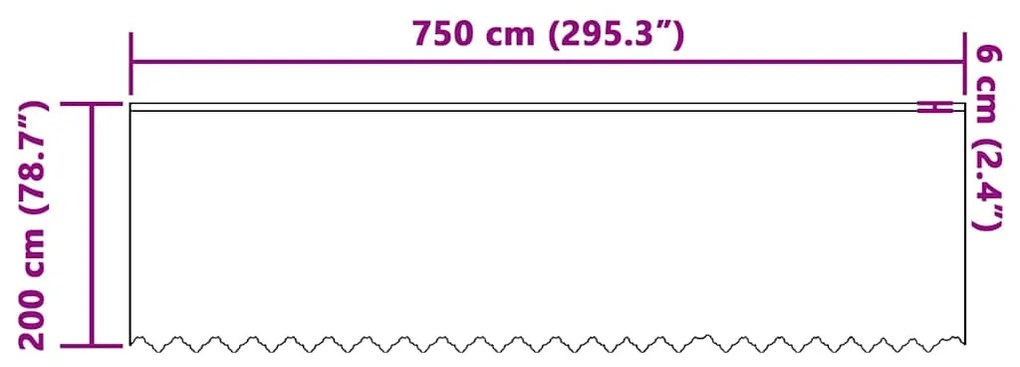 vidaXL Κουρτίνες με κουρτίνες Λευκό 750 x 200 εκ. Πολυεστέρας