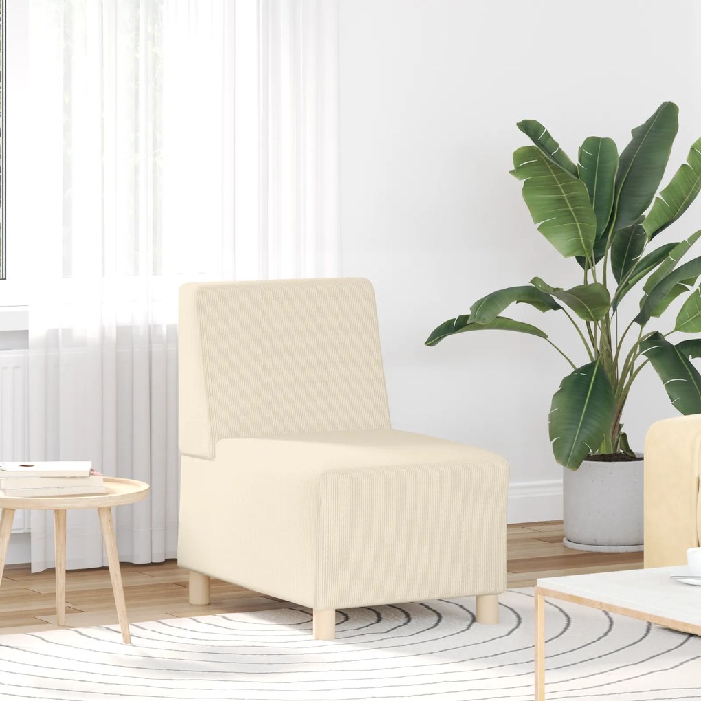 vidaXL Καθίσμα Σαλονιού 2 pcs Κρεμ 55 x 74 x 82 εκ. Βελούδο