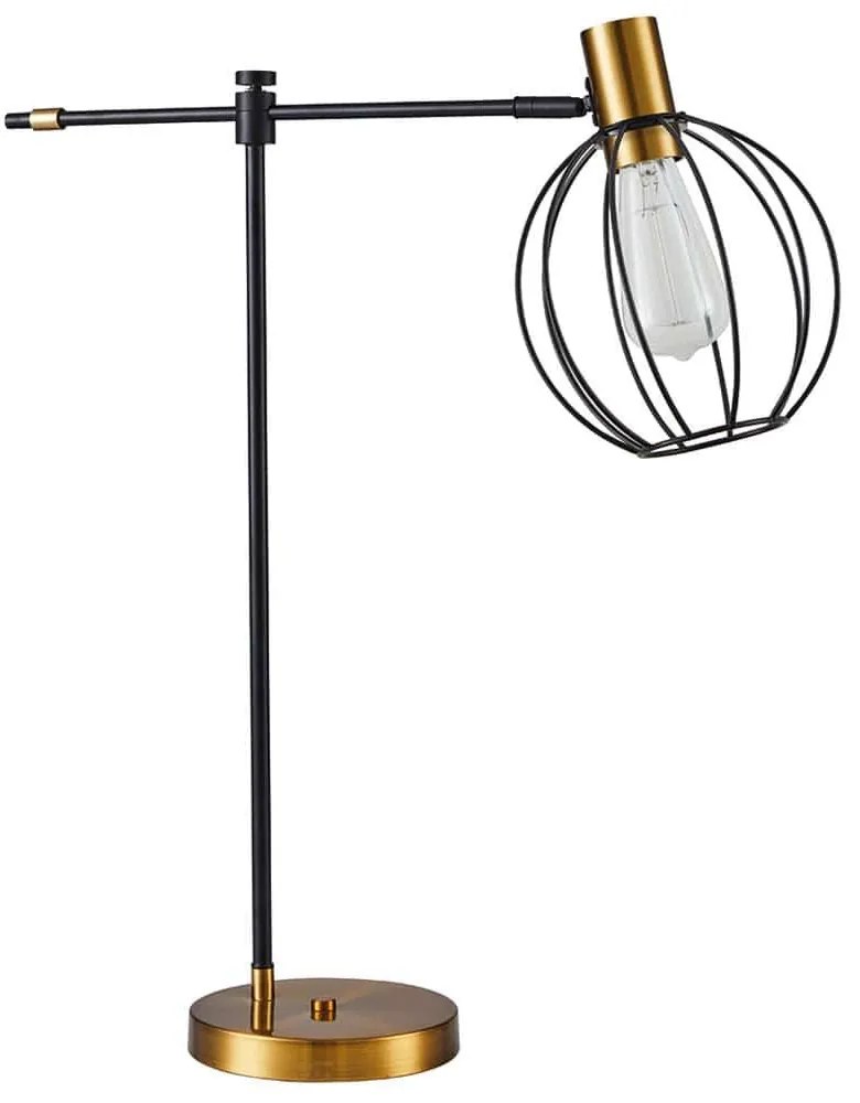 Φωτιστικό Επιτραπέζιο Adept 77-8340 46x16x56cm 1xE27 60W Black-Gold Homelighting Μέταλλο