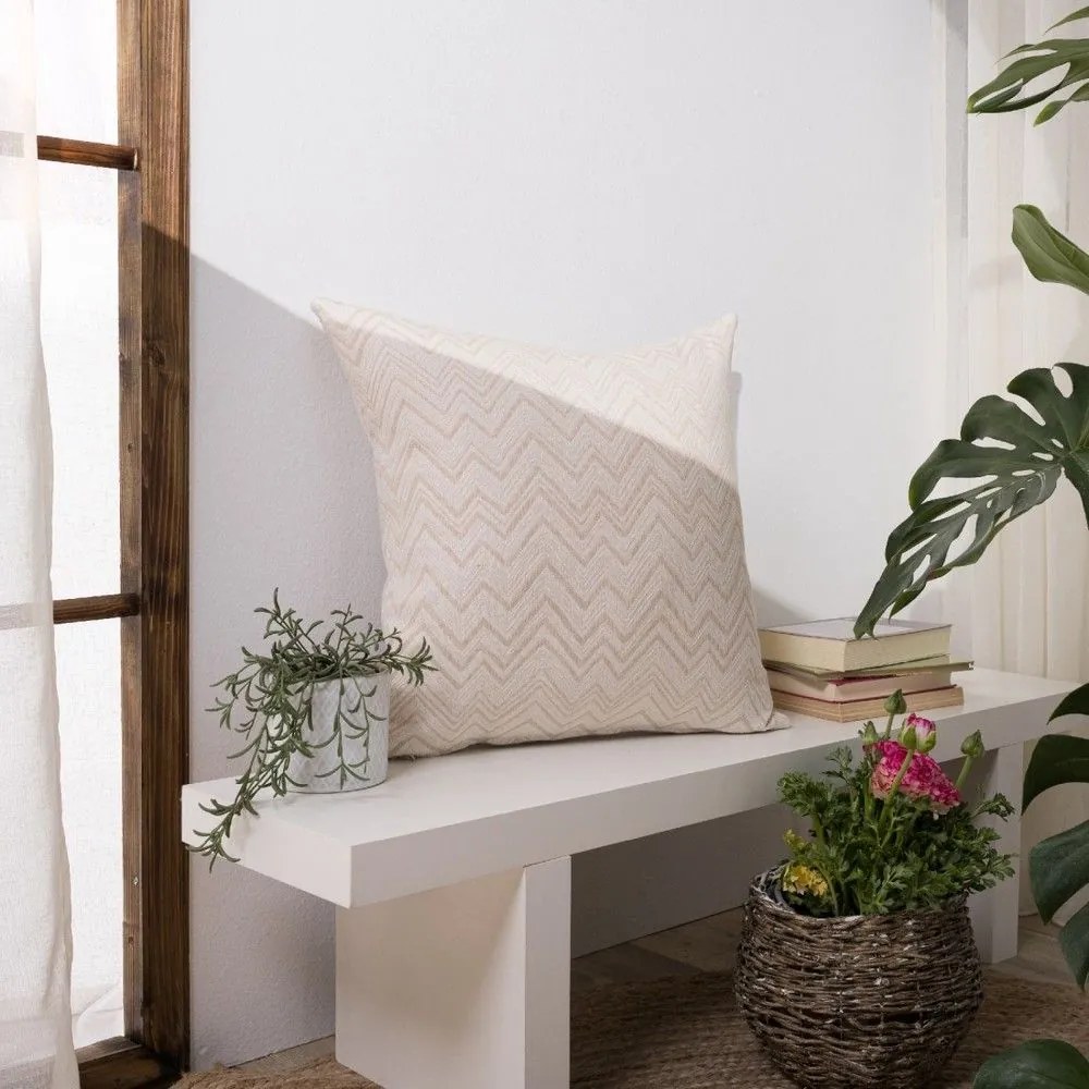 Μαξιλαροθήκη Διακοσμητική Piacenza 01 Ecru Teoran 50X50 Cotton-Polyester