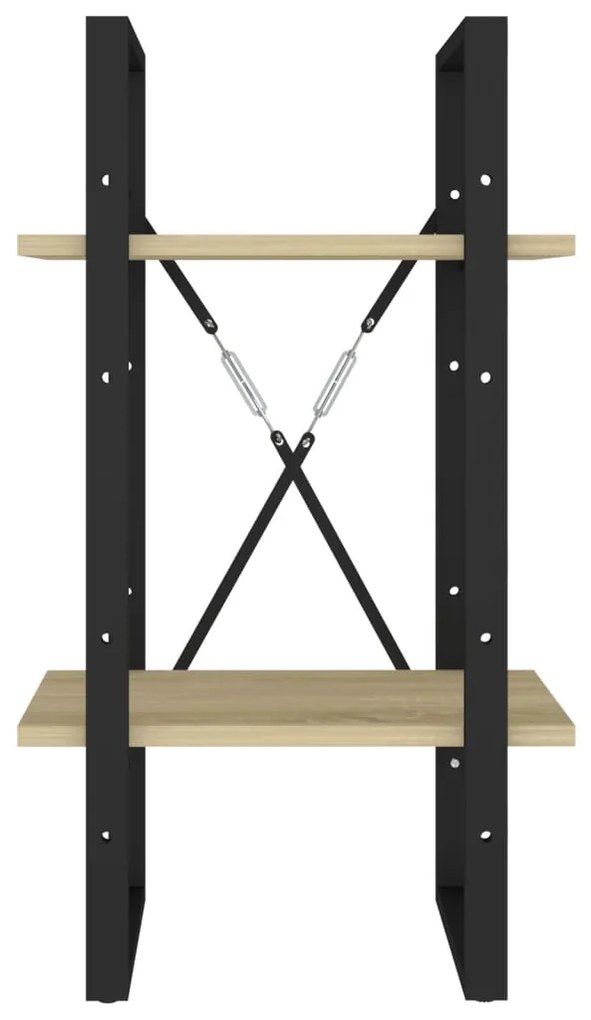 vidaXL Βιβλιοθήκη με 2 Ράφια Sonoma Δρυς 40 x 30 x 70 εκ. Επεξ. Ξύλο