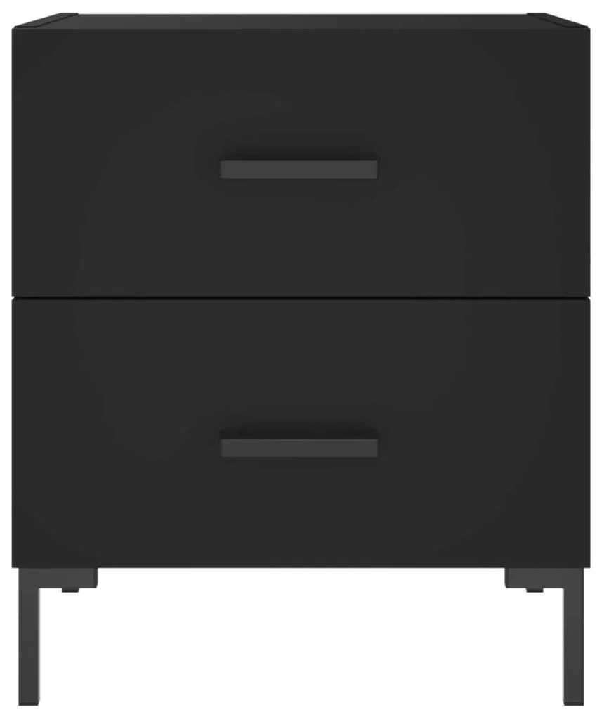 vidaXL Κομοδίνα 2 τεμ. Μαύρα 40 x 35 x 47,5 εκ. από Επεξεργασμένο Ξύλο