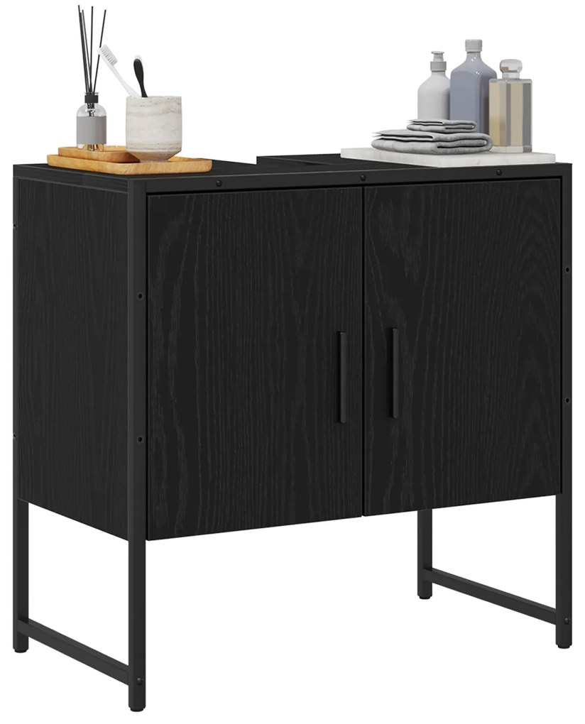 vidaXL Ντουλάπι Νιπτήρα  Μαύρης Δρυός 60x33x60 εκ. Επεξεργασμένο Ξύλο