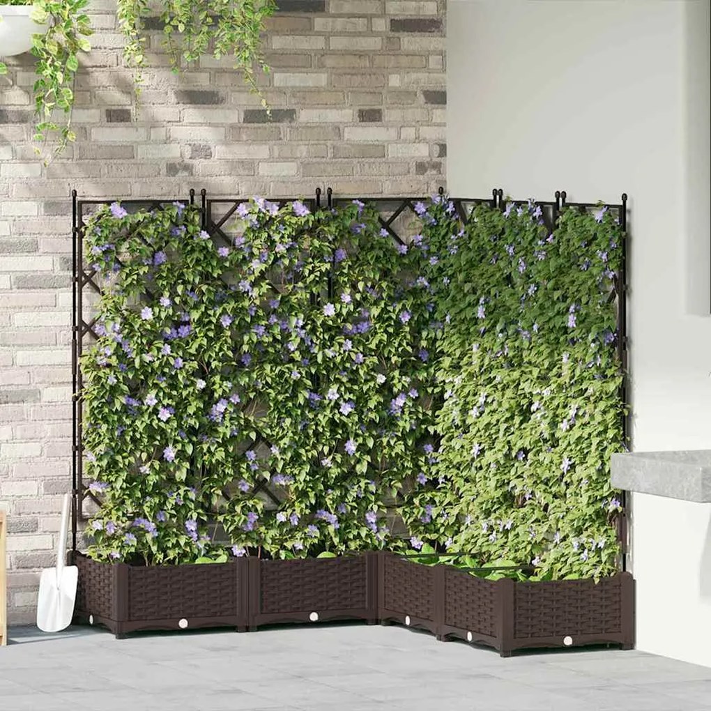 vidaXL Κηποτινάκι με Τρέλα 5 pcs Καφέ 120 x 120 x 125.5 εκ. PP