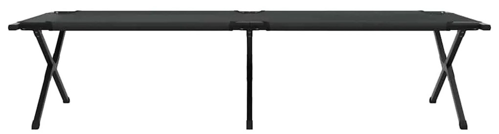vidaXL Αναδιπλούμενο Κρεβάτι Κάμπινγκ 2 pcs Μαύρο Ύφασμα Oxford