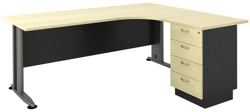 Γραφείο SUPERIOR COMPACT -Δεξ-180x70/150x60cm DG/Beech