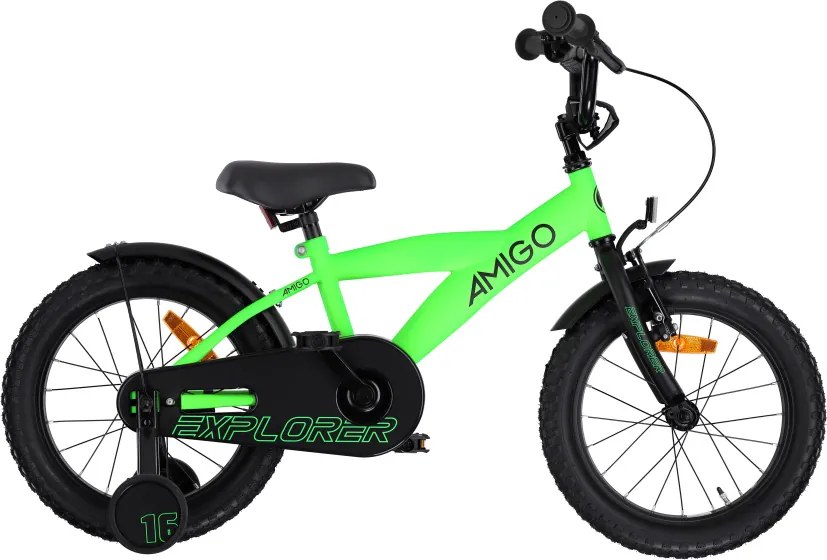 Explorer 16 Inch 23 cm Boys Coaster Brake GreenBlackAMIGO