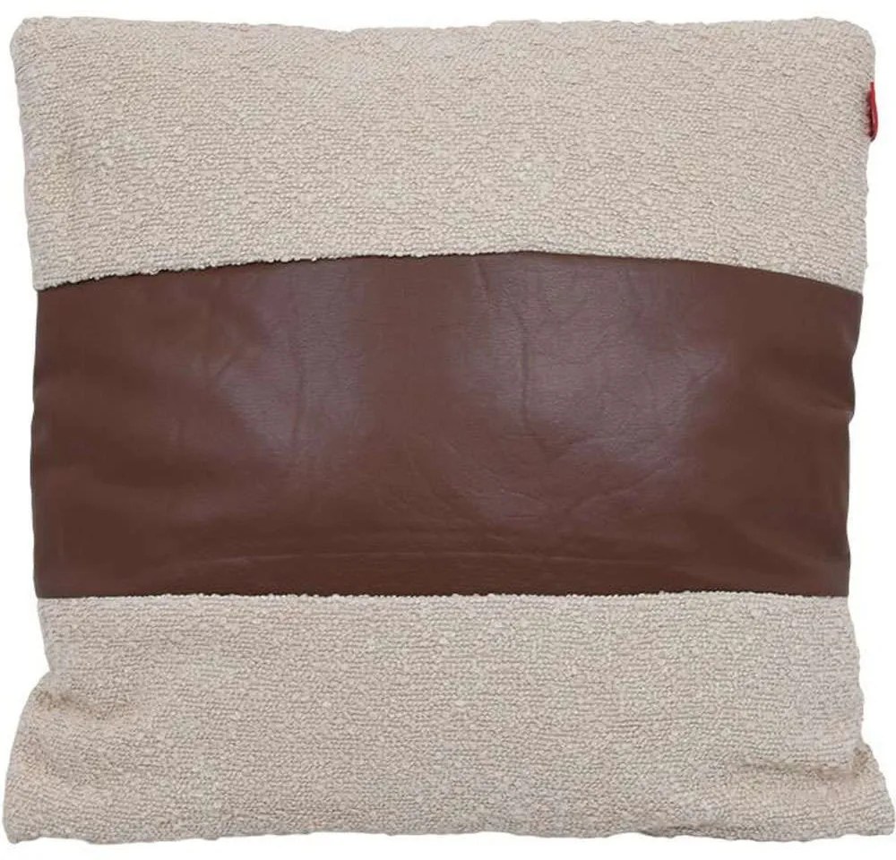 Μαξιλάρι Διακοσμητικό (Με Γέμιση) 373-223-885 45KD Beige-Brown 45Χ45 45x45cm Fabric,Artificial Leather