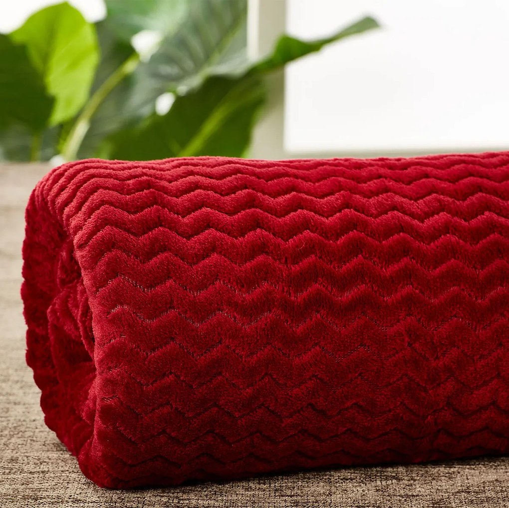 Κουβέρτα Fleece Υπέρδιπλη (220x240) Whitegg Pop Corn AW2023 Μπορντώ