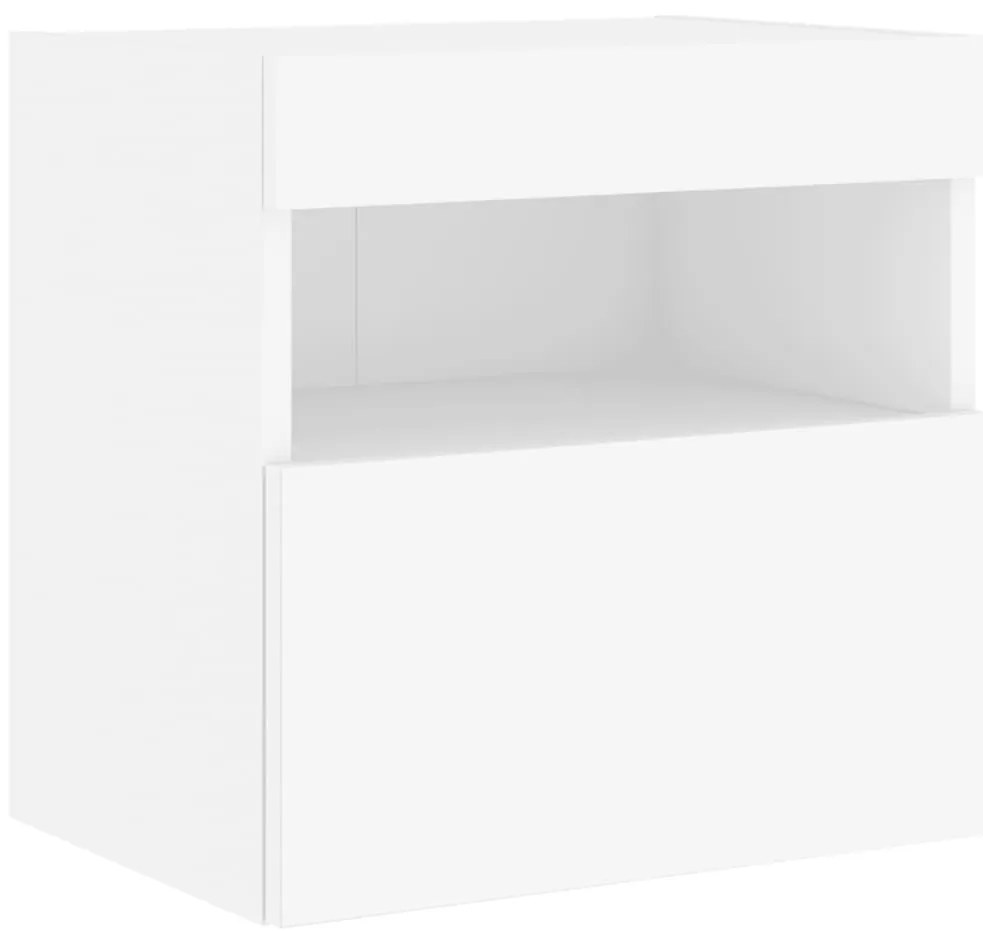 vidaXL Έπιπλο Τοίχου Τηλεόρασης με LED Λευκό 40x30x40 εκ.