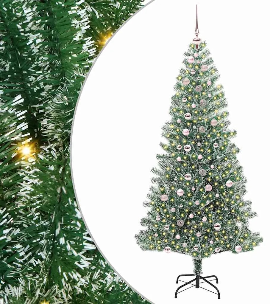 vidaXL Τεχνητό Δέντρο Χριστουγέννων με Χιόνι και Φώτα LED 240 cm