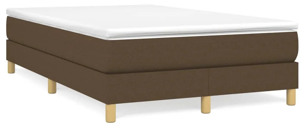 vidaXL Κρεβάτι Boxspring με Στρώμα Σκούρο Καφέ 120x190 εκ Υφασμάτινο