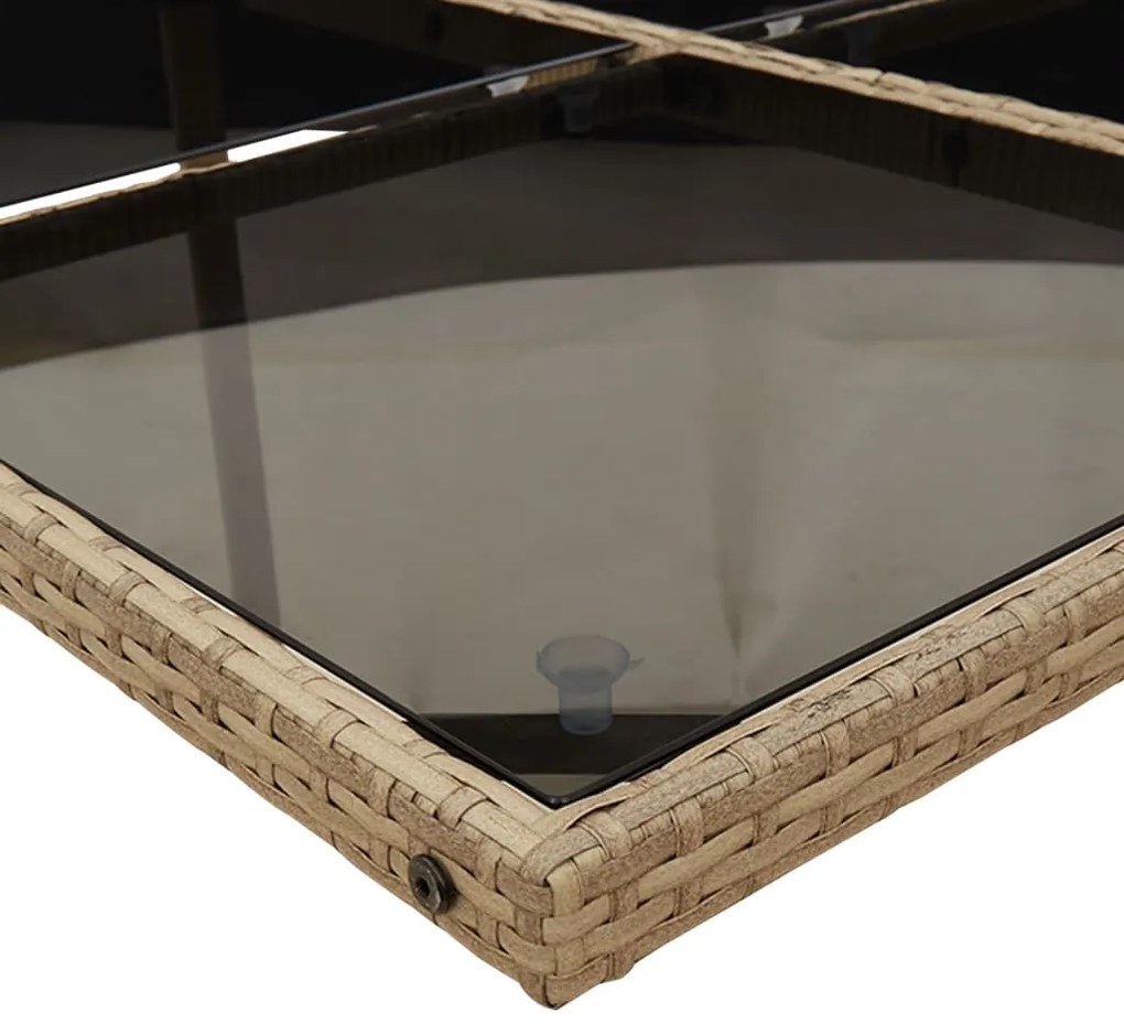 vidaXL Σετ Τραπεζαρίας Κήπου 7 τεμ. Μικτό Μπεζ Συνθ. Ρατάν &amp; Μαξιλάρια