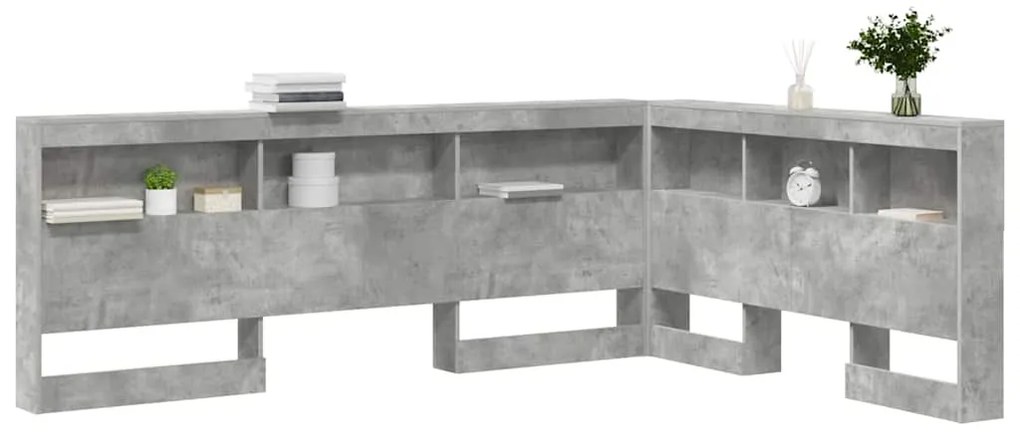vidaXL Κεφαλάρι Αποθήκης Γκρι σκυροδέματος 140 cm Επεξεργασμένο ξύλο