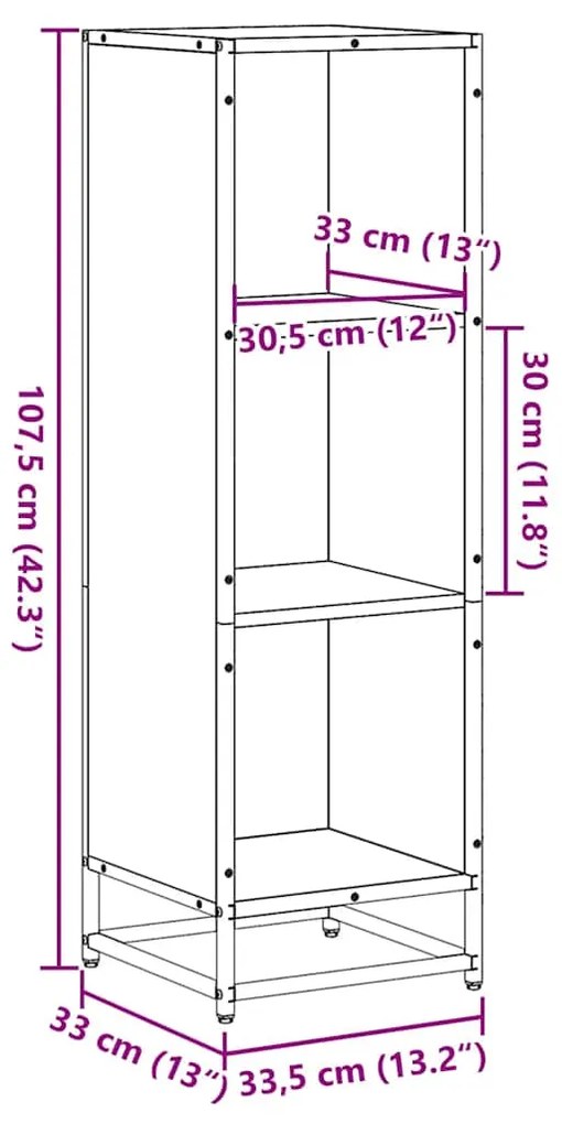 ΒΙΒΛΙΟΘΗΚΗ SONOMA ΔΡΥΣ 33,5X33X107,5 ΕΚ. ΕΠΕΞΕΡΓΑΣΜΕΝΟ ΞΥΛΟ 849155